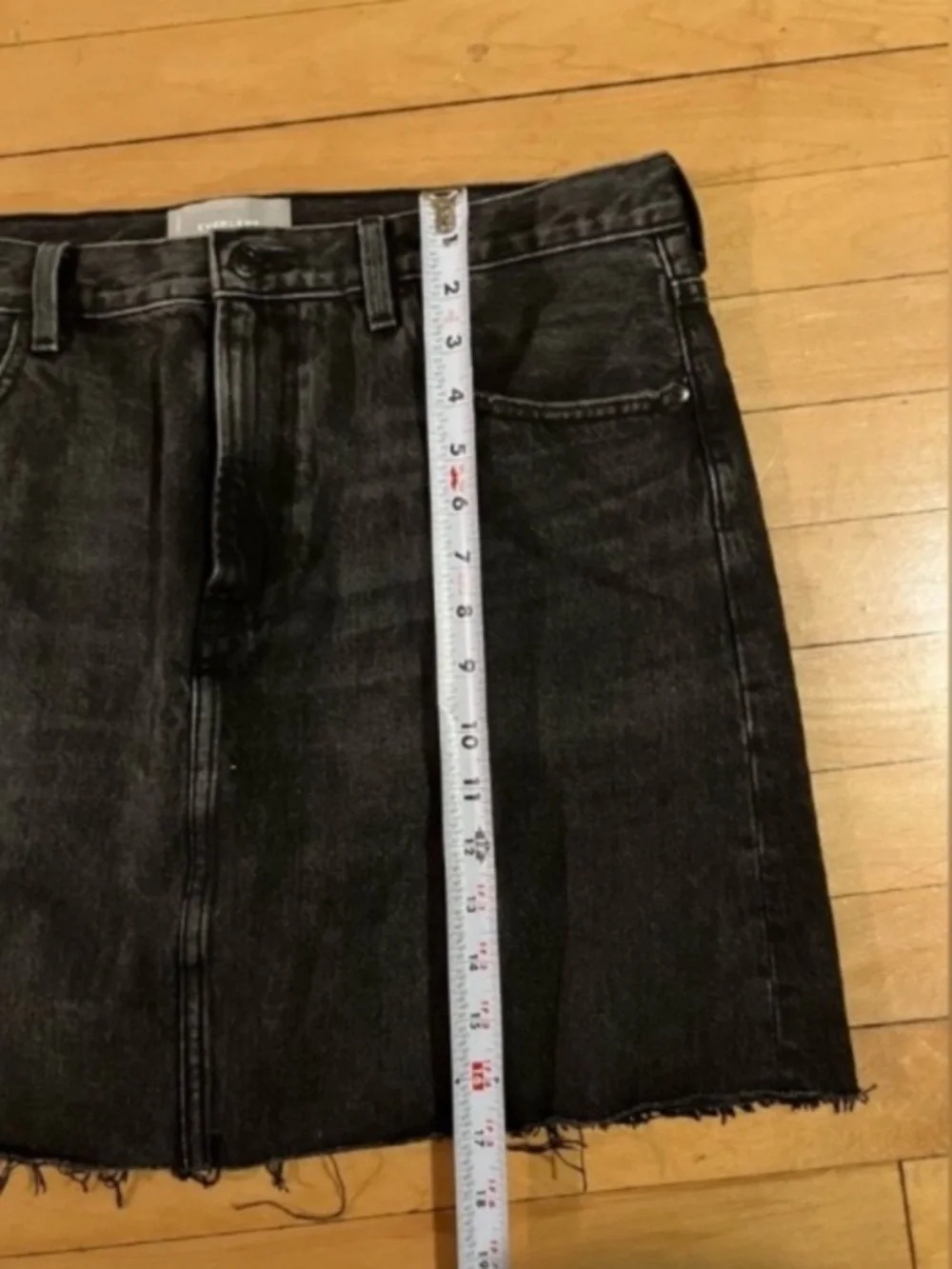 Everlane The Denim Skirt Size 32 in Faded Black